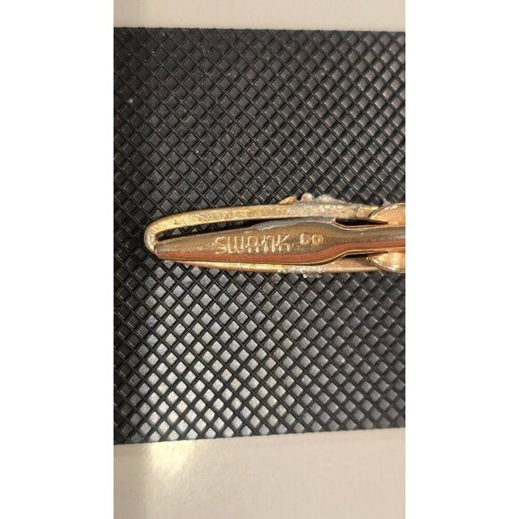 Vintage Swank Gold Tone Caduceus Tie Clip With Medical Symbol Design - Picture 6 of 8